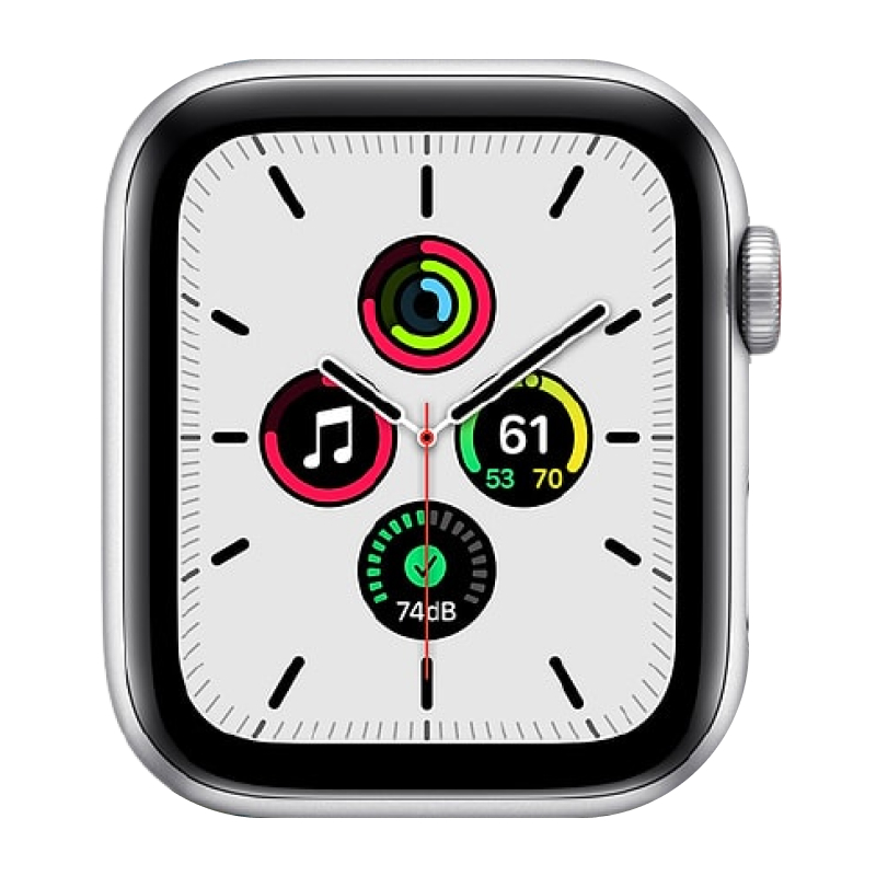Käytetty Apple Watch SE (44mm) Silver White Sport Band