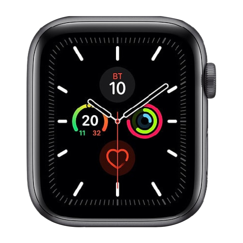 Käytetty Apple Watch Series 5 Aluminum Cellular (40mm) Space Gray Black Sport Band