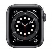 Watch Series 6 Aluminum Cellular (44mm), Space Gray, Black/Gray Trail Loop