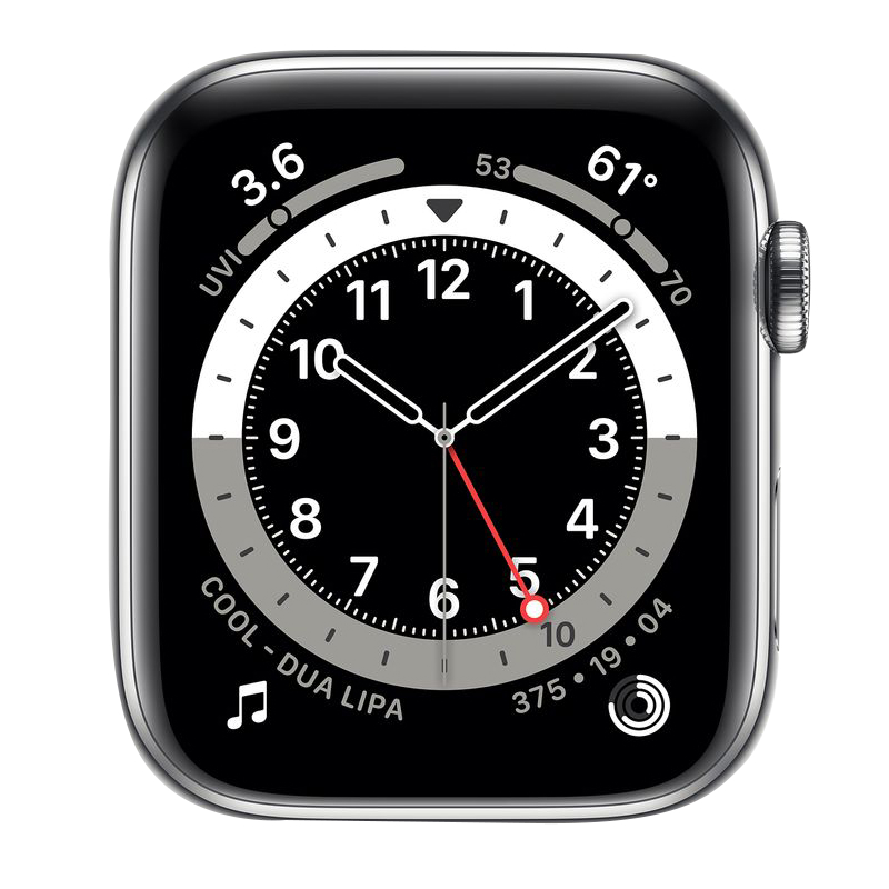 Käytetty Apple Watch Series 6 Steel Cellular (44mm) Silver White Sport Band
