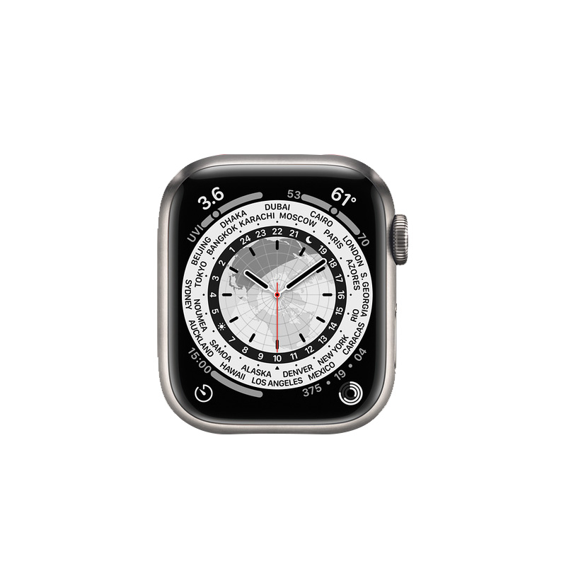 Käytetty Apple Watch Series 7 Titanium Cellular (45mm) Titanium Light Gray sport band