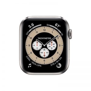 Watch Series 6 Titanium Cellular (44mm), Titanium, White Sport Band