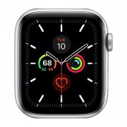Watch Series 5 Aluminum Cellular (44mm), Silver, White/Black Nike Sport Band