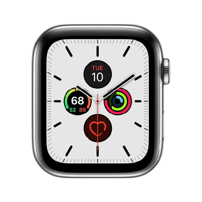 Käytetty Apple Watch Series 5 Steel Cellular (40mm) Silver Midnight Sport Band