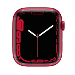 Watch Series 7 Aluminum (45mm), Red, Red Braided Solo Loop