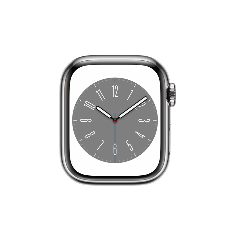 Käytetty Apple Watch Series 8 Steel Cellular (45mm) Silver Black Sport Band